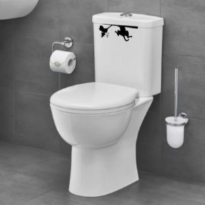 Autocollant WC Chat 3D Humoristique - Sticker Imperméable Pour Abattant Toilette - Décoration Salle De Bain